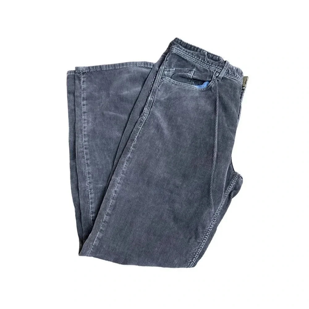 Banana Republic Women's Gray Pima Cotton Straight Fit Corduroy Pant Size 33/32 - Picture 3 of 4